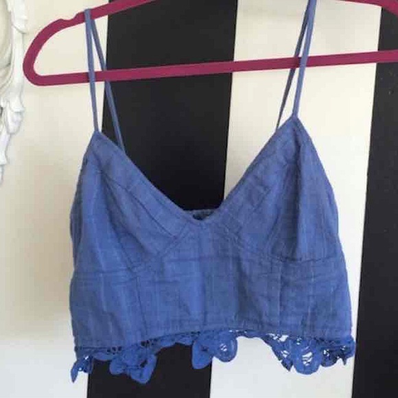 Free People FP One Battenburg Bralette Crop Top S - Picture 3 of 6